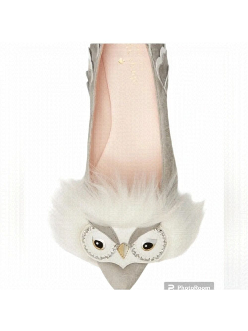 HP. Kate SPADE New York White Owl Suede Leather Ballet
